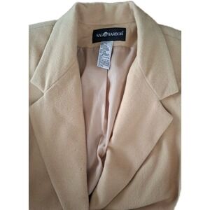Vintage Sag Harbor Blazer Jacket 100% Wool Women 12 Camel Tan Brown Academia